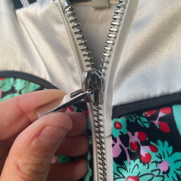 Maje Bert Satin Bomber Jacket, Floral and Butterflies. US Size Small - Picture 7 of 10